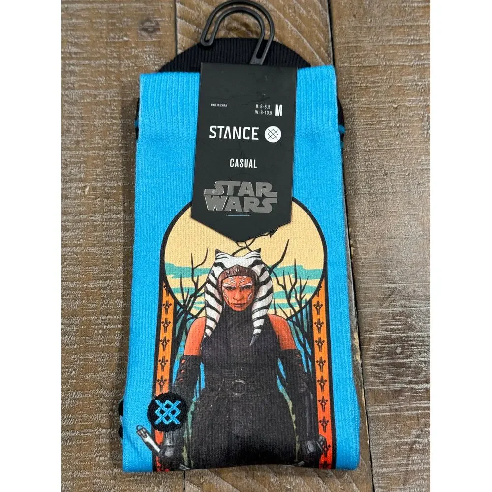 Stance Adult Blue Crew Polyester Cushion Star Wars Ahsoka Tano Casual Socks Sz M